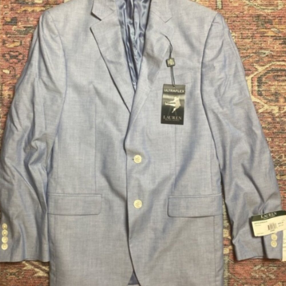 Lauren Ralph Lauren Ultraflex Blazer Sport Coat Light Blue 36 Regular